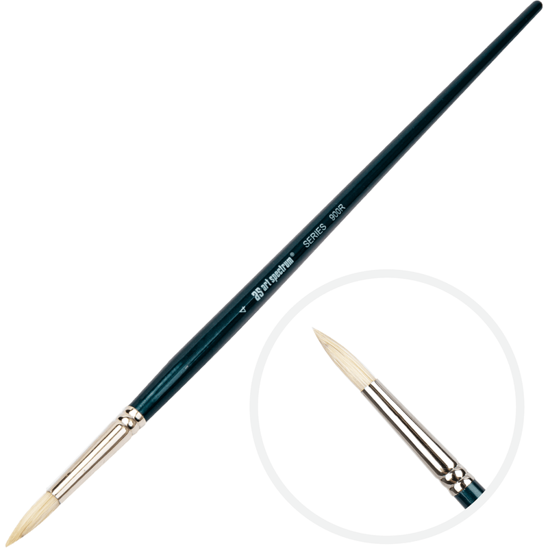 Art Spectrum Brush Series 900 Interlocked Hog Bristle - Round Size - 4