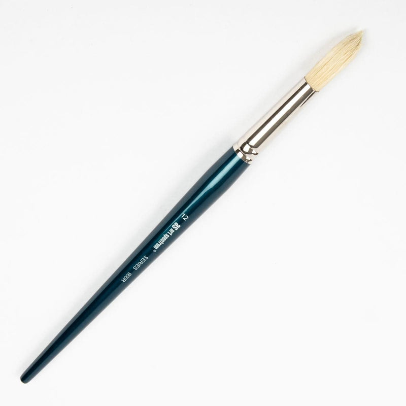 White Smoke Art Spectrum Brush Series 900 Interlocked Hog Bristle - Round Size - 12 Paint Brushes