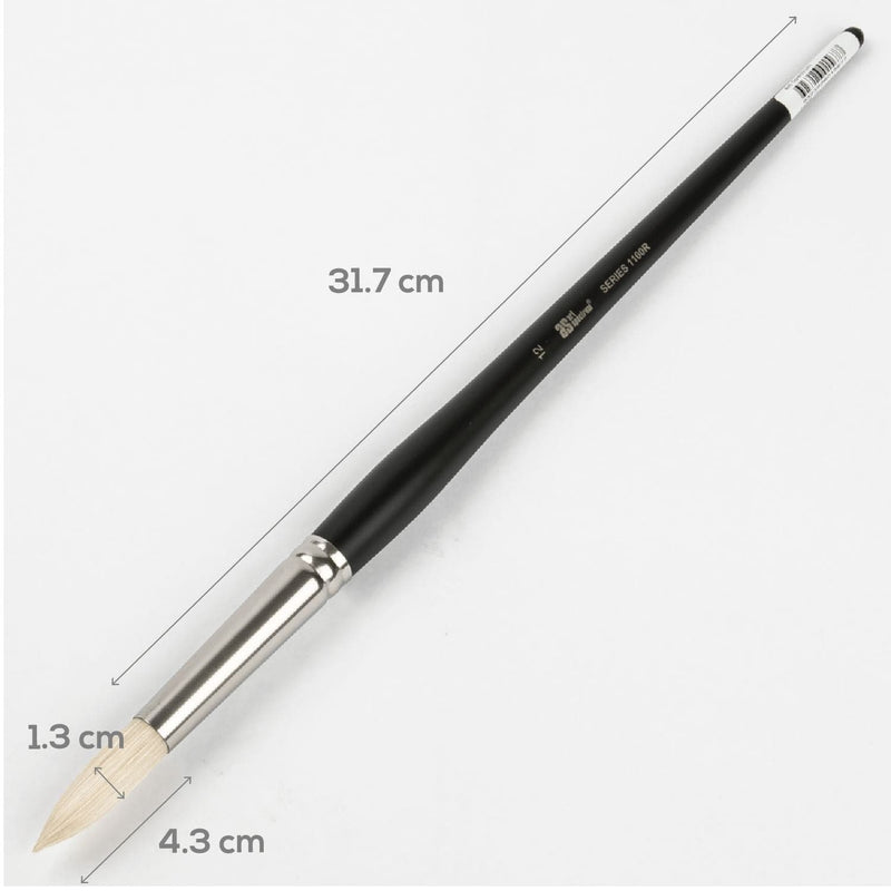 White Smoke Art Spectrum Brush Series 1100 Interlocked Hog Bristle - Round Size - 12 Paint Brushes