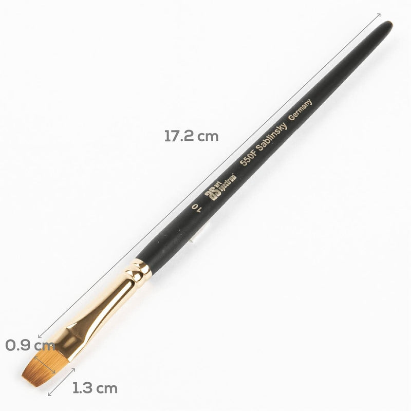 Dark Olive Green Art Spectrum Brush Series 550 Sablinksky Filament Blend - Flat Size - 10 Paint Brushes