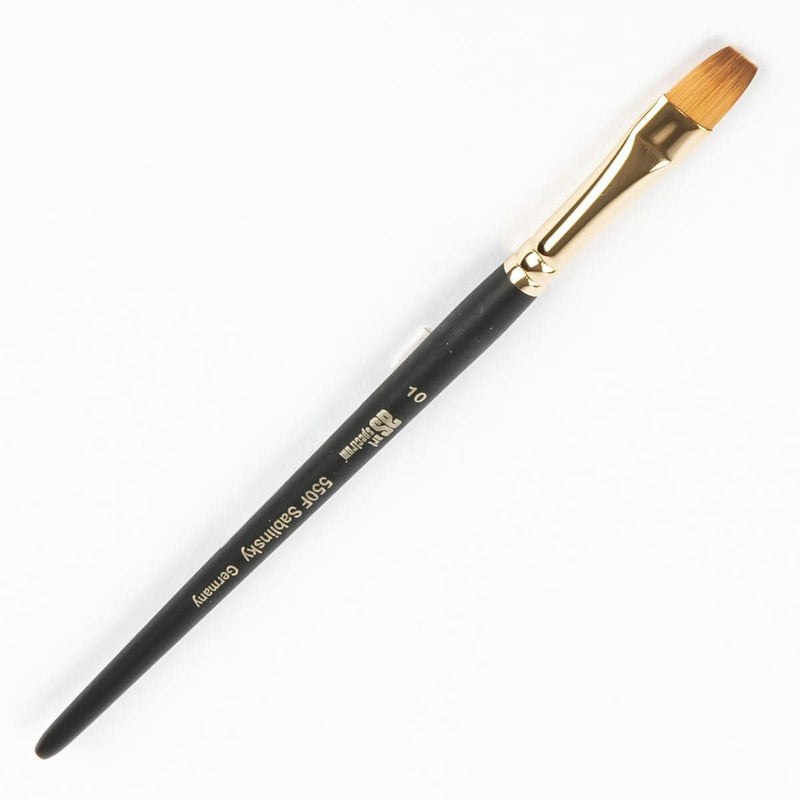 Dark Olive Green Art Spectrum Brush Series 550 Sablinksky Filament Blend - Flat Size - 10 Paint Brushes