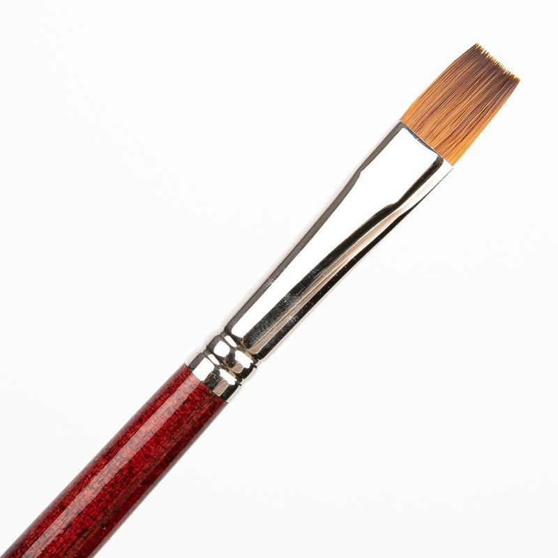White Smoke Art Spectrum Brush Synthetic Kolinsky Long Handle - Flat Size - 10 Paint Brushes