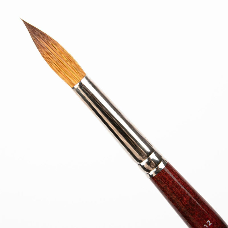Antique White Art Spectrum Brush Synthetic Kolinsky Round - Short Handle Size - 12 Paint Brushes
