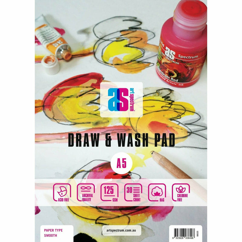 Goldenrod Art Spectrum  Draw And Wash Pad A5 125GSM Smooth 30 Sheets Pads