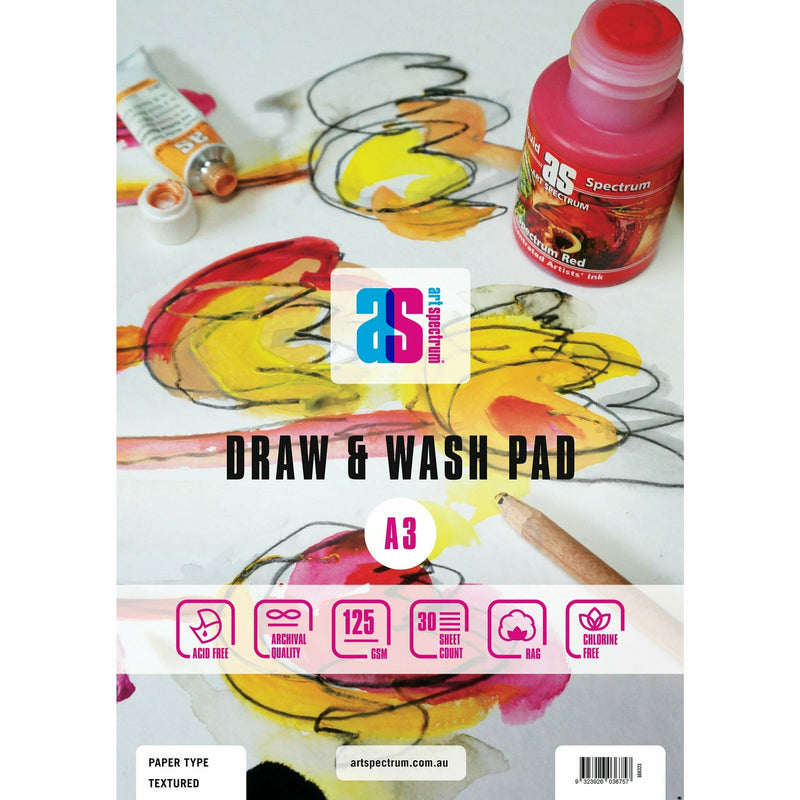 Goldenrod Art Spectrum  Draw And Wash Pad A3 125GSM Smooth 30 Sheets Pads