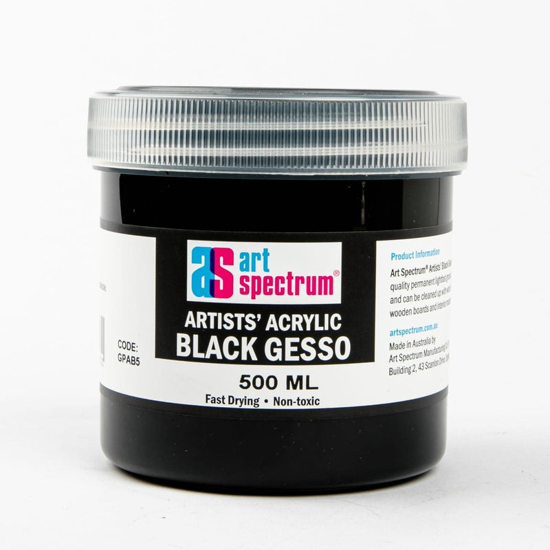 White Smoke Art Spectrum  500mL Artists' Quality Gesso - Black Acrylic Paints