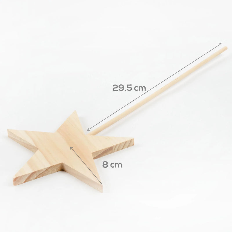 Wheat Carnival Wooden Star Wand Large Kids Wood Craft