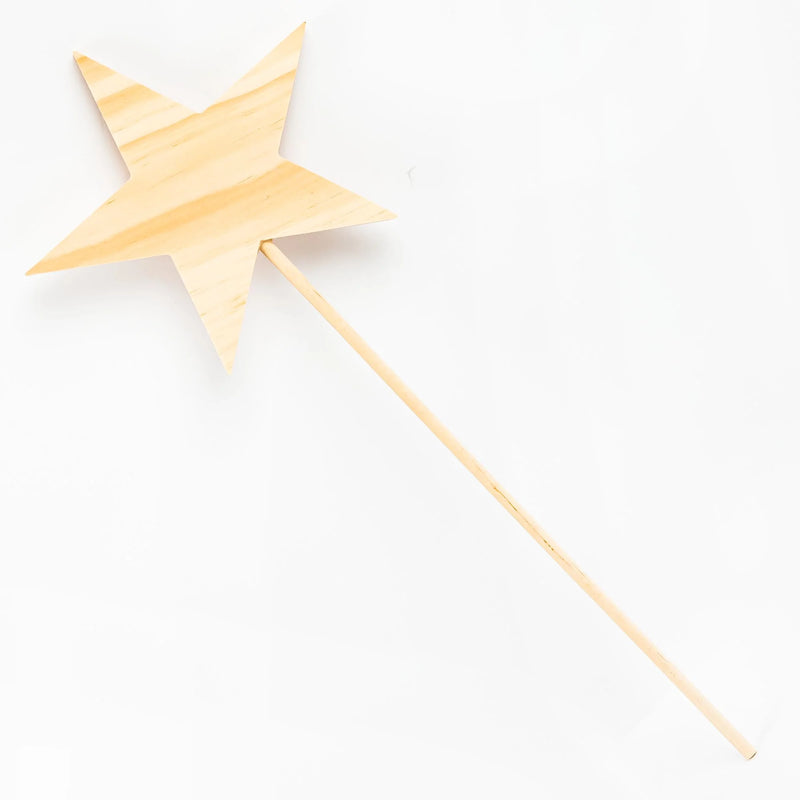 Bisque Carnival Wooden Star Wand Large Kids Wood Craft