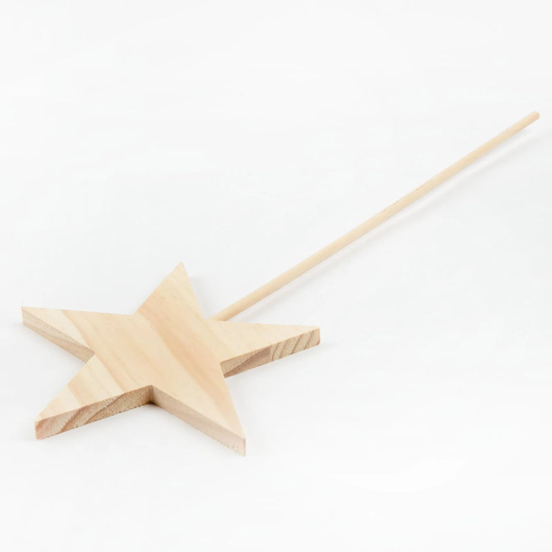 Wheat Carnival Wooden Star Wand Large Kids Wood Craft