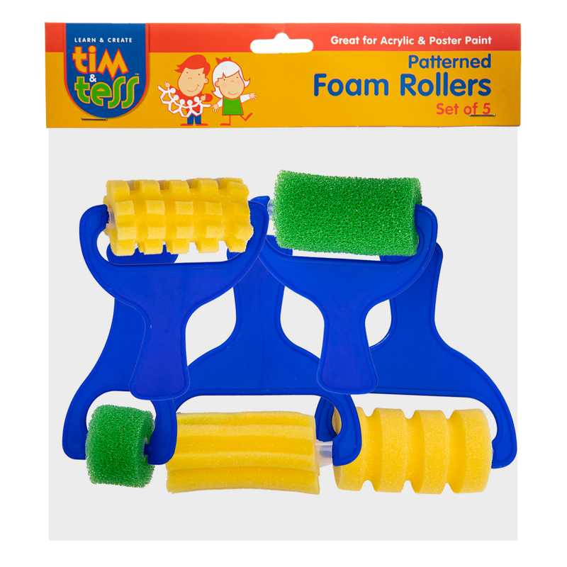 Dark Slate Blue Tim & Tess Patterned Foam Rollers Set (5 Pieces) Kids Painting Acccessories