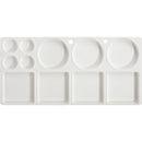 Light Gray Art Culture Oblong Plastic Palette 11 Wells Paint Palettes
