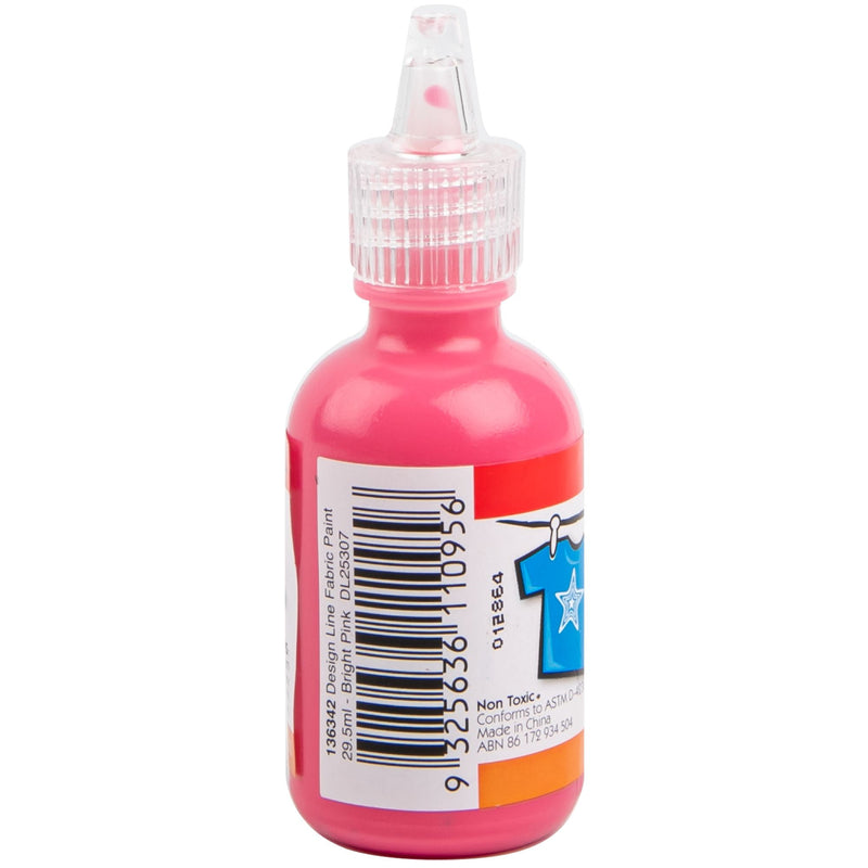 Light Coral Design Line Fabric Paint Bright Pink Shiny 29.5ml Fabric Paints and Dyes