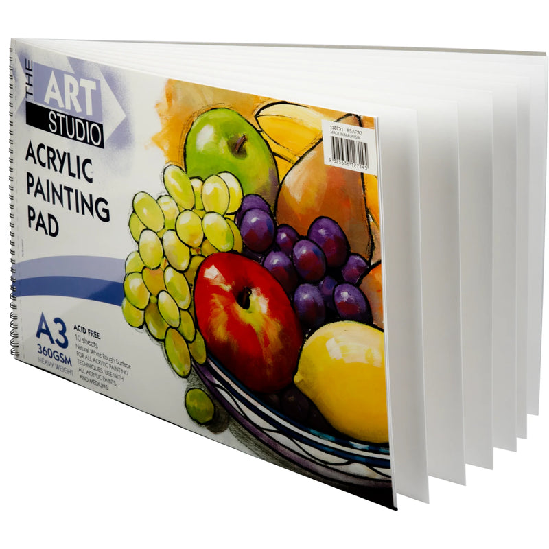 Art Studio  360gsm Acrylic Painting Pad A3  10 Sheets