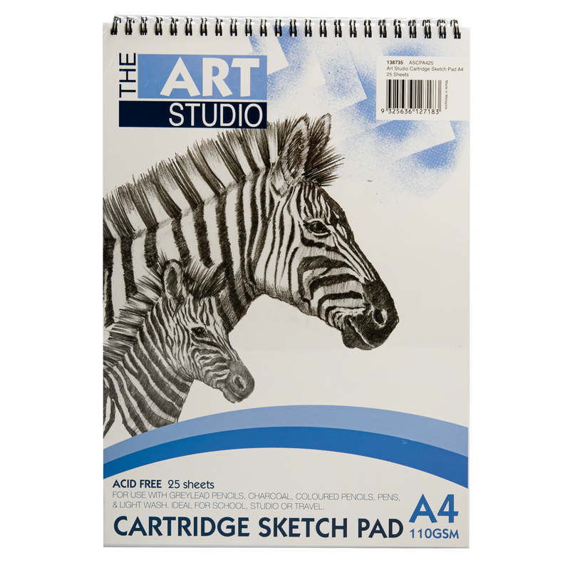 The Art Studio A4 Cartridge Sketch Pad 110gsm 25 Sheets