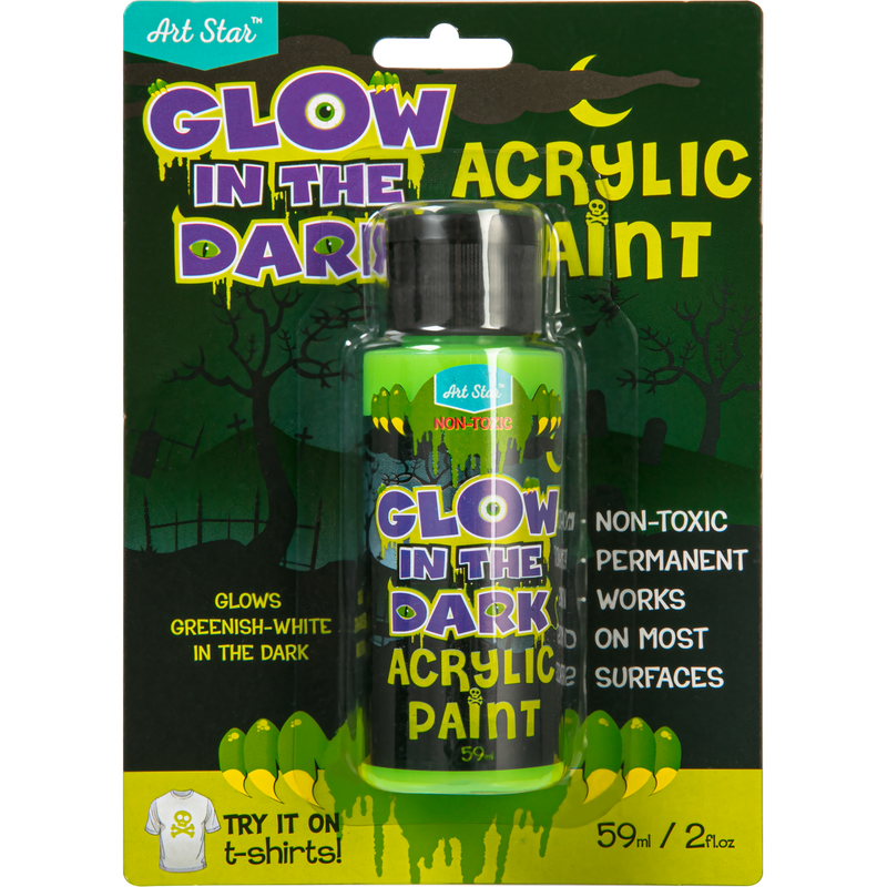 Dark Khaki Art Star Glow In The Dark Acrylic Paint 59ml Green Acrylic