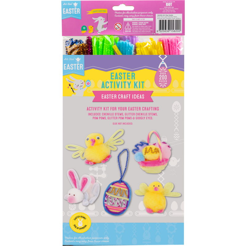 Gray Art Star Easter Pom Pom & Chenille Stem Activity Kit Easter