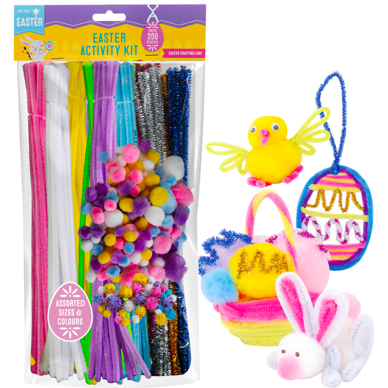 Light Gray Art Star Easter Pom Pom & Chenille Stem Activity Kit Easter