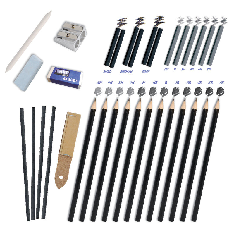 Light Gray The Art Studio Art Class Series Sketch Easel Set Drawing and Sketching Sets