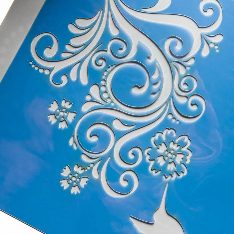 Steel Blue Urban Artist Petite Stencil Mini Hummingbird Stencils And Templates