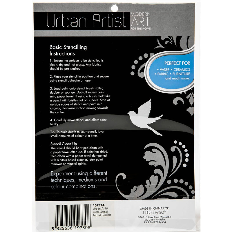 Black Urban Artist Petite Stencil Mixed Borders Stencils And Templates