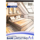 Bisque The Art Studio A4 Bank Layout 50gsm Pad 50 Sheets Bank and Bond Pads