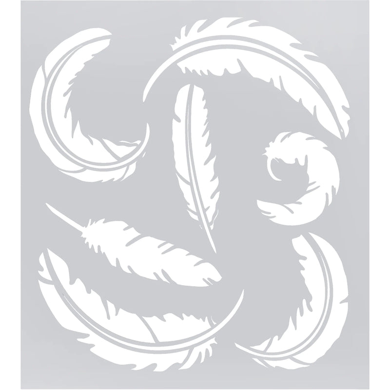 Light Gray Urban Artist Decorative Stencils Floating Feathers Stencils and Templates