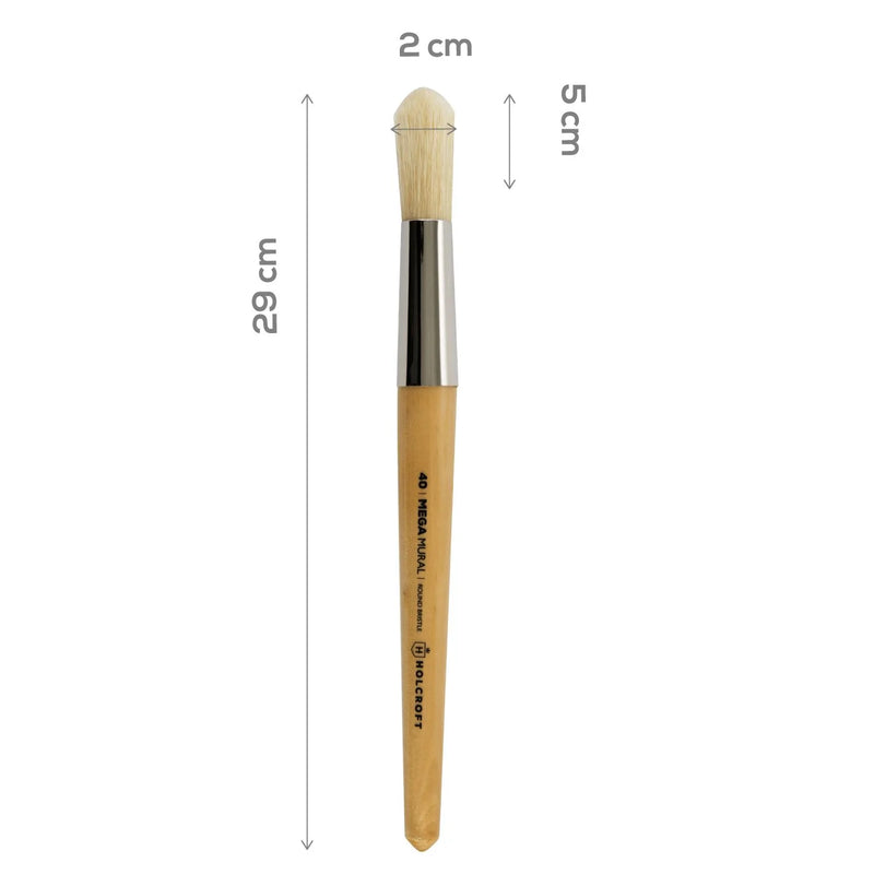 Dark Khaki Art Studio Hog Bristle Mega Round Size 40 Brushes