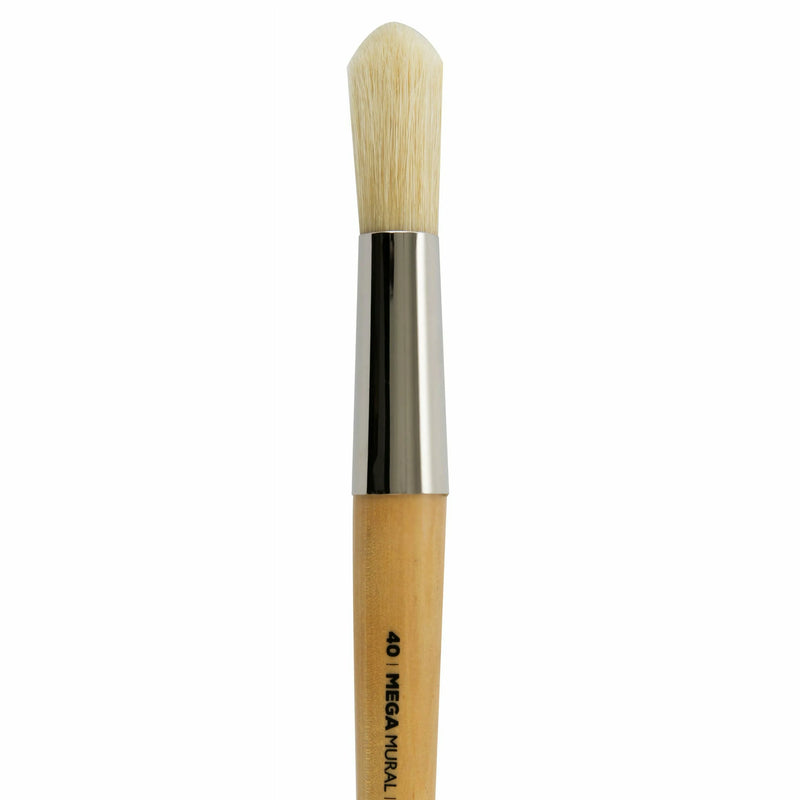 Dark Khaki Art Studio Hog Bristle Mega Round Size 40 Brushes