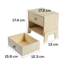 Gray Urban Crafter 2 Drawer Free-standing Chest 18.5x12.5x17.5cm Wood Crafts