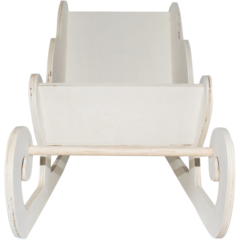 Antique White Make A Merry Christmas Jumbo Plywood Sleigh 50cm x 20cm x 29cm Christmas