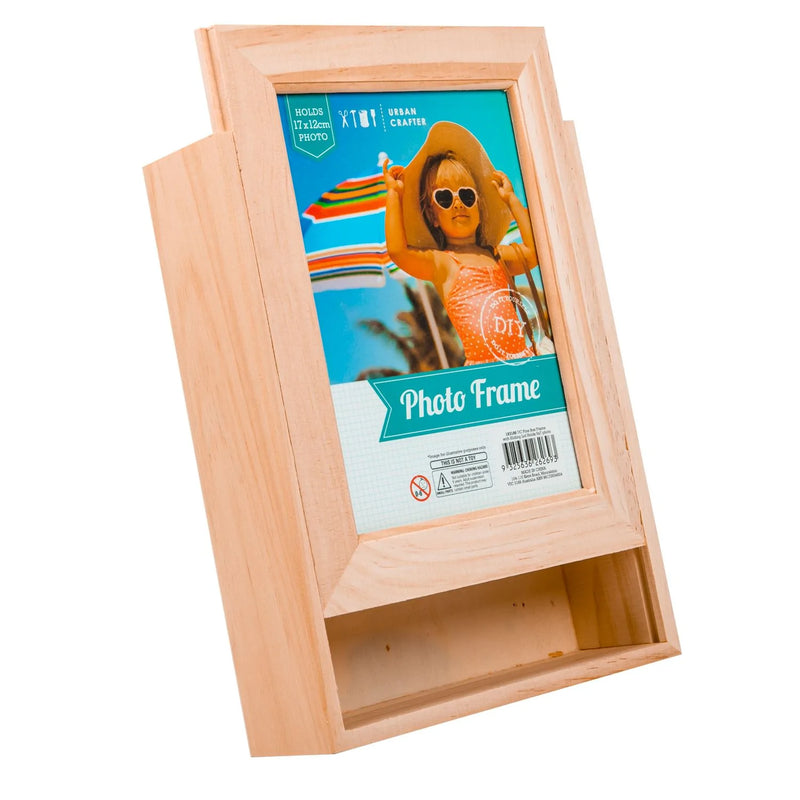 Urban Crafter Pine Box Frame with Sliding Lid Holds 5x7 photo