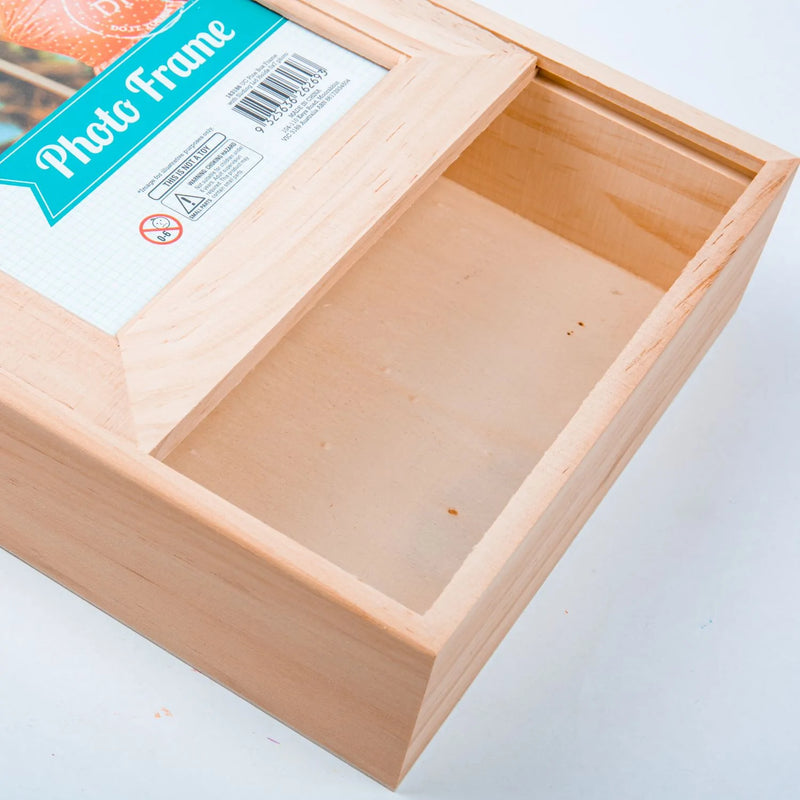 Lavender Urban Crafter Pine Box Frame with Sliding Lid Holds 5x7 photo Frames