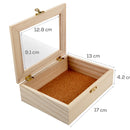 Tan Urban Crafter Rectangular Keepsake Case Clear Lid 17x13x5cm Wood Crafts