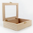 Light Gray Urban Crafter Rectangular Keepsake Case Clear Lid 17x13x5cm Wood Crafts