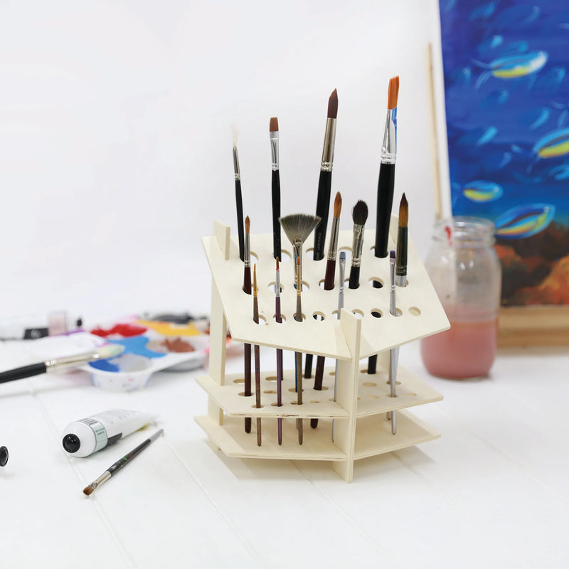 Lavender The Art Studio Plywood Paint Brush Stand Wood Crafts