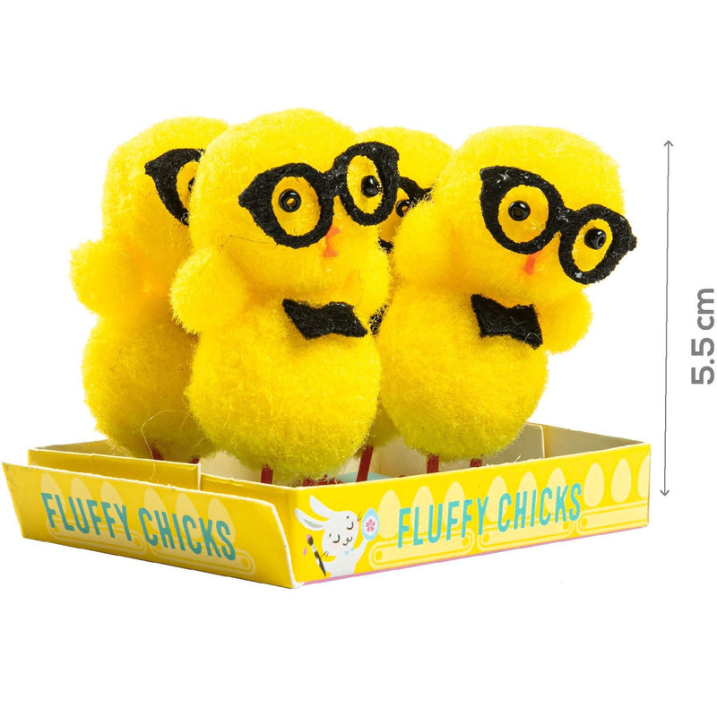 Gold Art Star Easter Chenille Chicks with Glasses and Bow Tie 4p Easter
