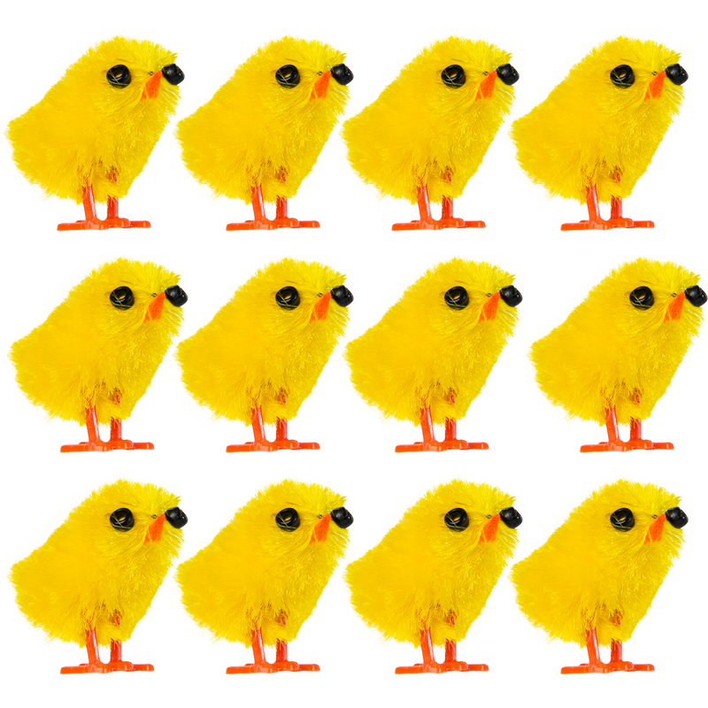 Gold Art Star Easter Chenille Chicks Yellow 30mm 12pc Easter