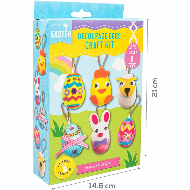 Gold Art Star Easter Decoupage Egg Decoration Kit Makes 6 Easter