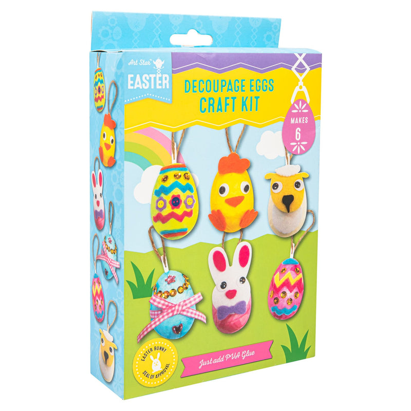 Gold Art Star Easter Decoupage Egg Decoration Kit Makes 6 Easter