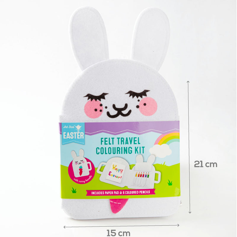 Light Blue Art Star Easter Felt Bunny Travel Colouring Kit Easter