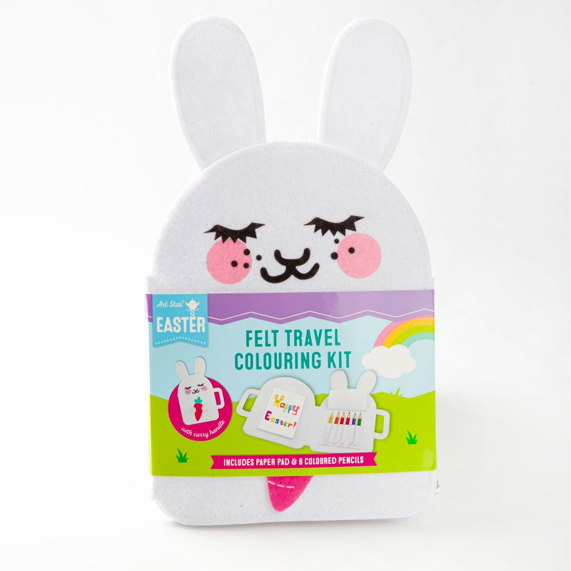 Light Steel Blue Art Star Easter Felt Bunny Travel Colouring Kit Easter