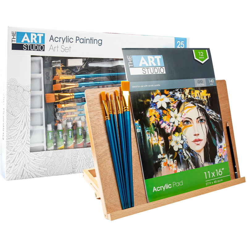Art Studio Acrylic Easel Set 25pc