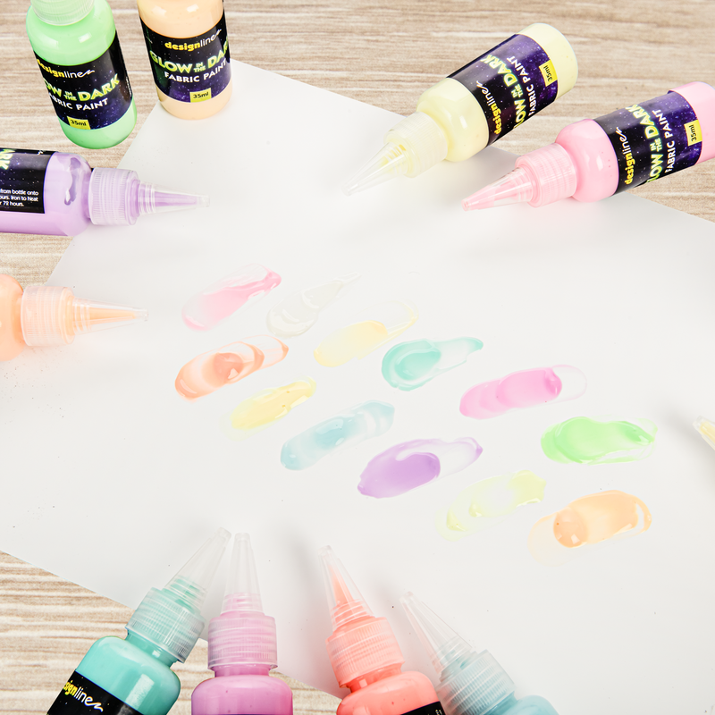 Antique White Designline Glow in the Dark Fabric Paint 35mL (12 Pack) Fabric Paints and Dyes