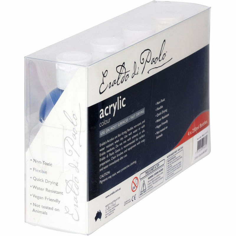 Dark Slate Gray Eraldo Di Paolo Acrylic Cool Colours 4 x 250ml Acrylic Paints