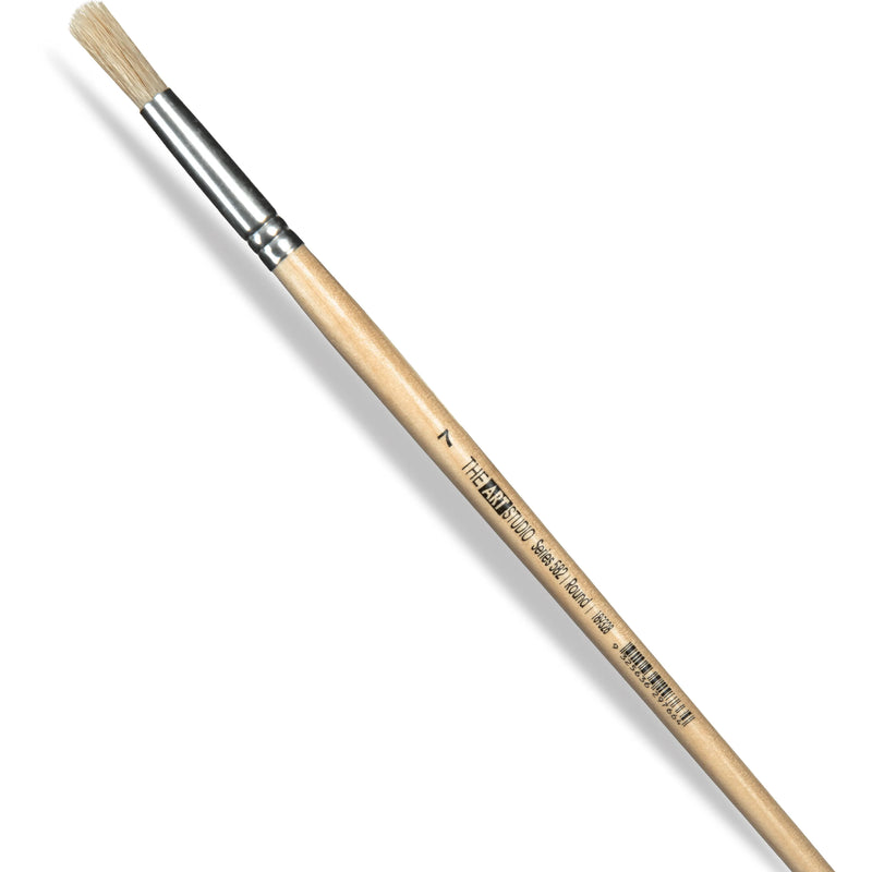 Tan Art Studio Bristle Brush Series 582 Round Size 7 Paint Brushes