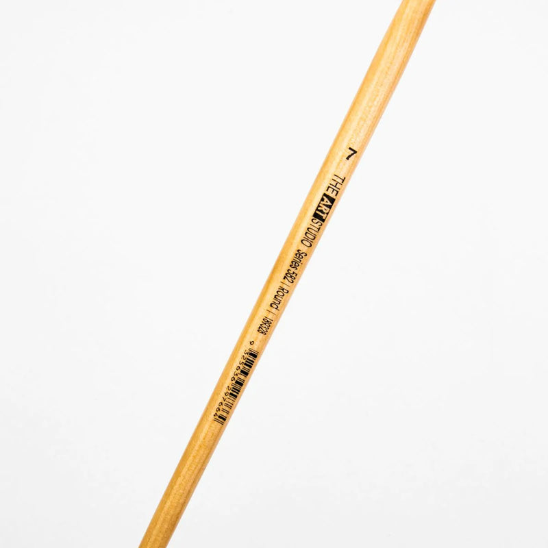 White Smoke The Art Studio Bristle Brush Series 582 Round Size 7 Paint Brushes