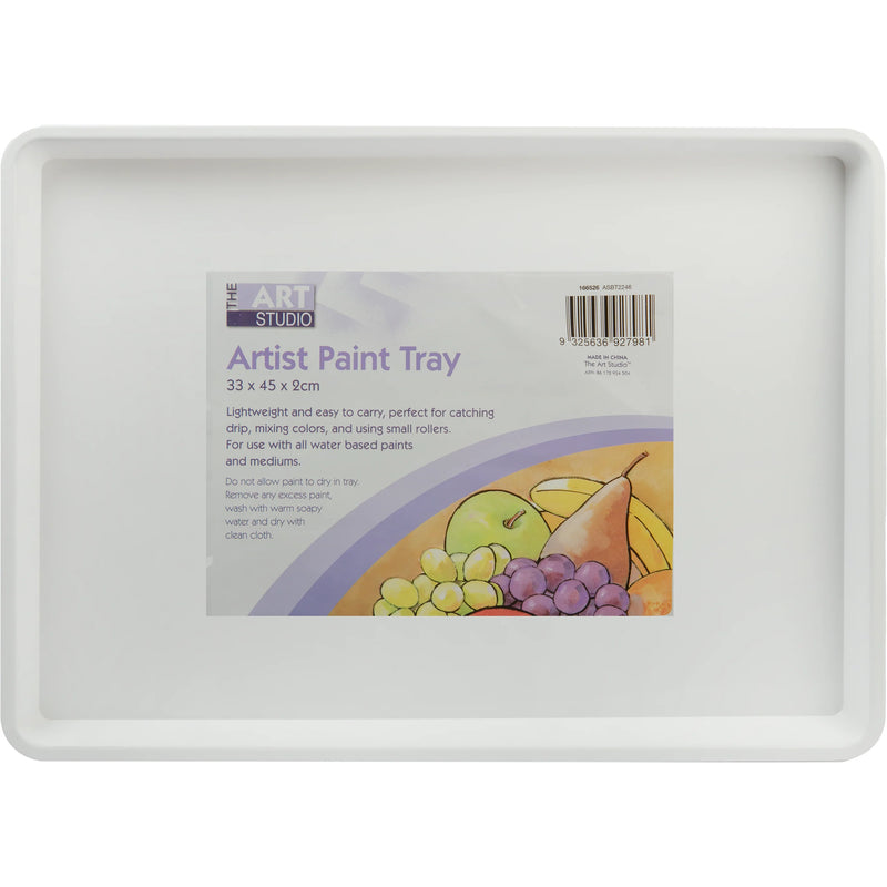 Light Gray Art Studio Plastic Artist Paint Tray 33x45x2cm Paint Palettes