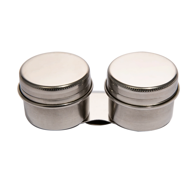 Gray Art Studio Stainless Steel Twin Dippers Painting Accessories