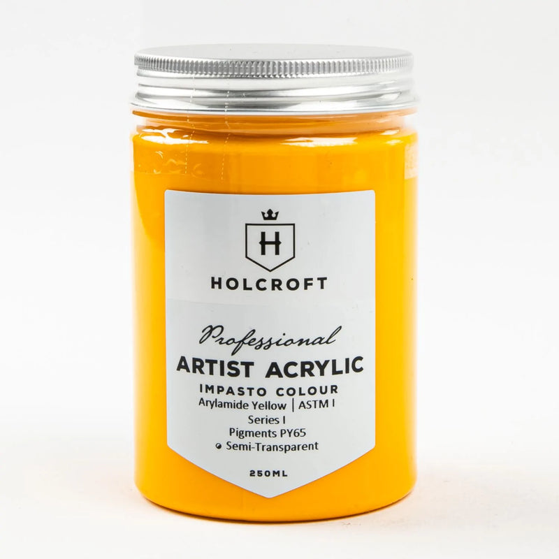Orange Holcroft Professional Acrylic Impasto Paint  Arylamide Yellow S1 250ml Acrylic Paints