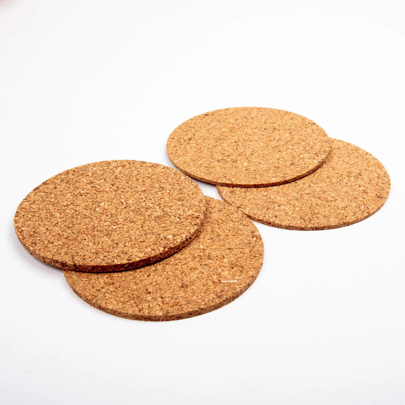 Ghost White Urban Crafter Round Cork Coasters 10cm diameter x 3mm (4 Pieces)